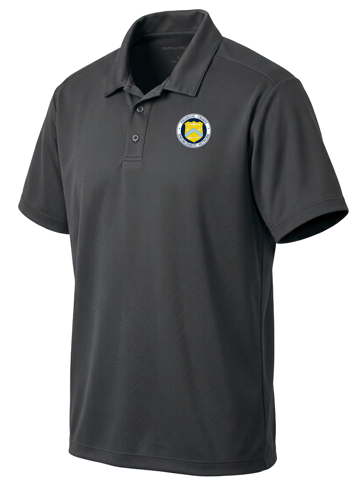 The Financial Crimes Enforcement Network (FINCEN) Men's Dri Fit Polo  Slate Gray government employee uniform shirt