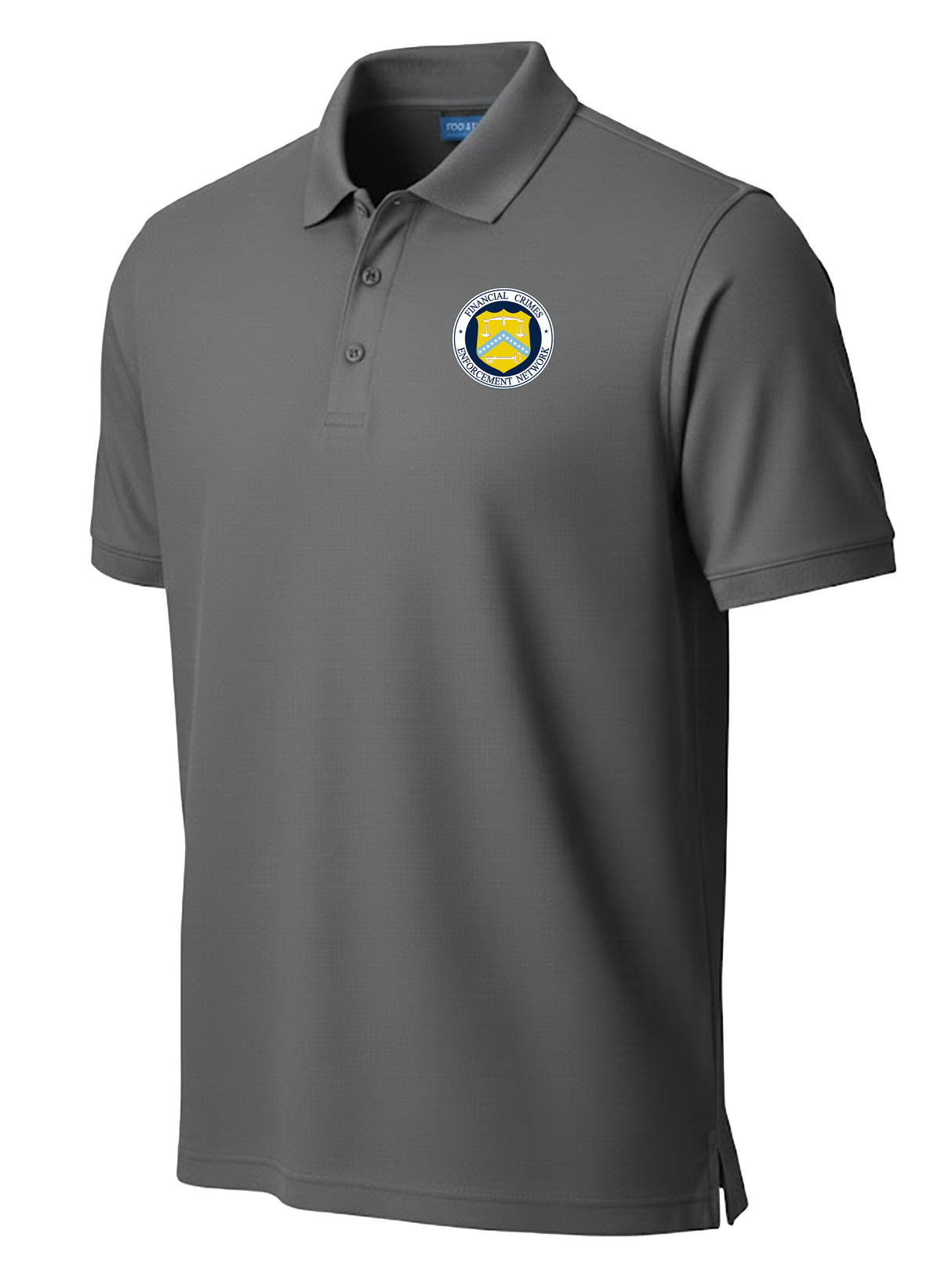 The Financial Crimes Enforcement Network (FINCEN) Men's Polo  Slate Gray government employee uniform shirt