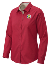 The Financial Crimes Enforcement Network (FINCEN) Women's Button Up  Red government employee uniform shirt