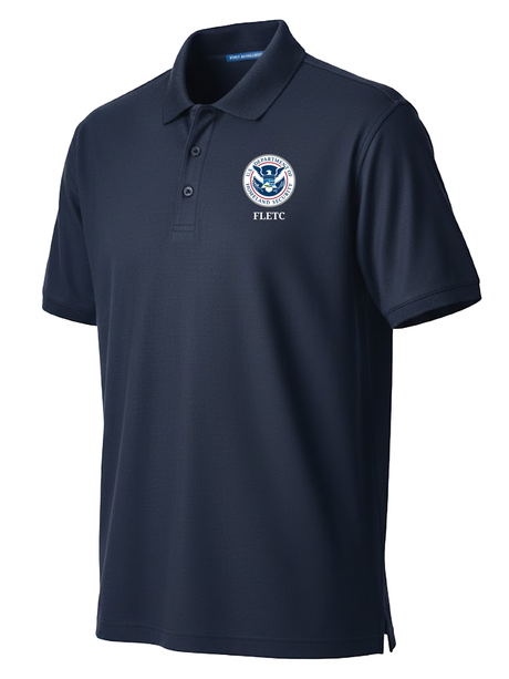 Federal Law Enforcement Training Centers (FLETC) Men's Polo  Dark Navy government employee uniform shirt