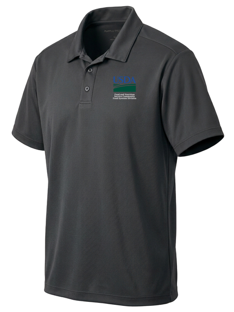 Food and Nutrition Service Community Food Systems Division (FNSCFSD) Men's Dri Fit Polo  Slate Gray government employee uniform shirt