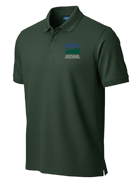 Food and Nutrition Service Community Food Systems Division (FNSCFSD) Men's Polo  Dark Green government employee uniform shirt