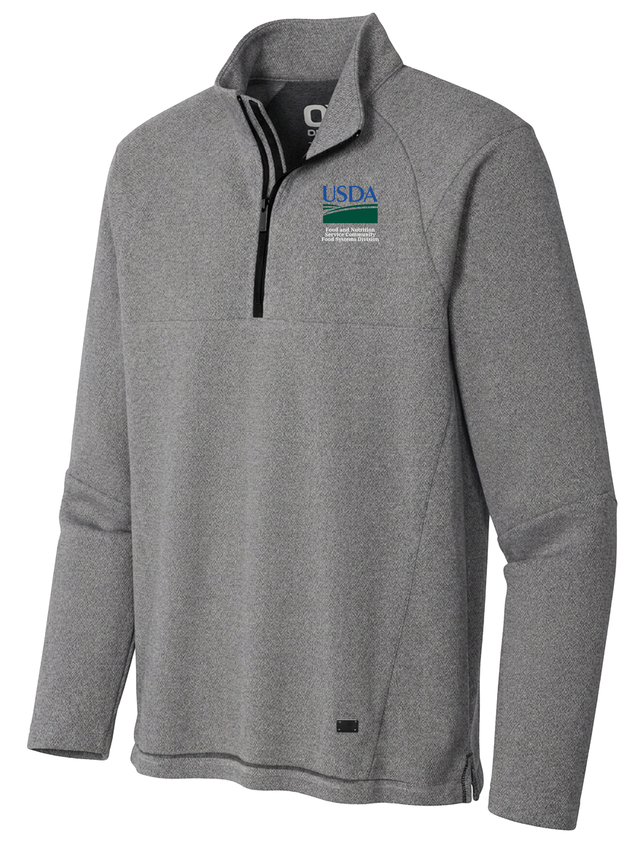 Food and Nutrition Service Community Food Systems Division (FNSCFSD) Men's Transition Quarter Zip  Light Gray government employee uniform shirt