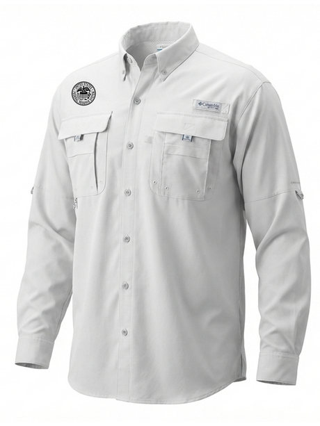 Federal Reserve System (FRS) Men's Columbia Bahama™ II Button Up Long-Sleeve  White government employee uniform shirt