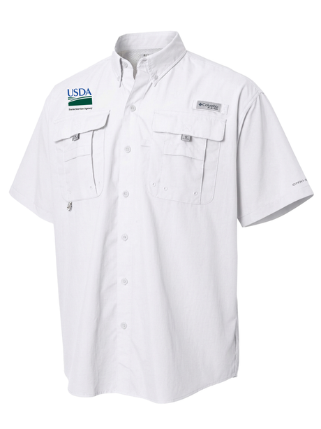 Farm Service Agency (FSA) Men's Columbia Bahama™ II Button Up Short Sleeve  White government employee uniform shirt