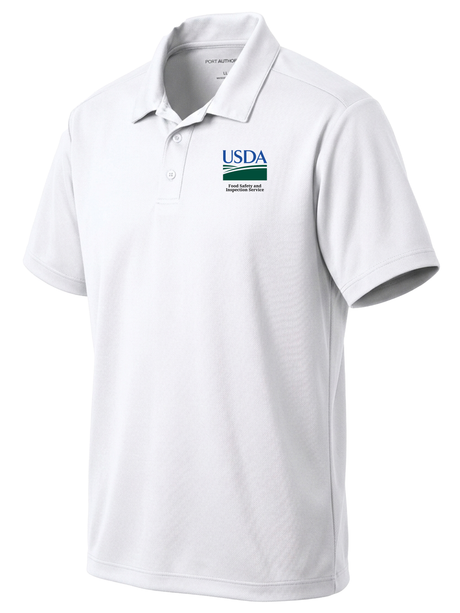 Food Safety and Inspection Service (FSIS) Men's Dri Fit Polo  White government employee uniform shirt