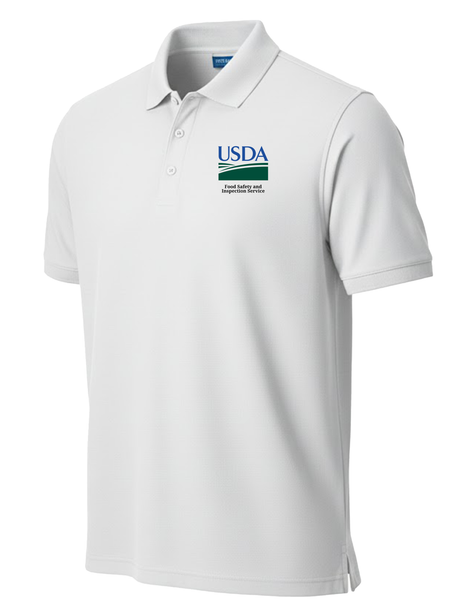 Food Safety and Inspection Service (FSIS) Men's Polo  White government employee uniform shirt