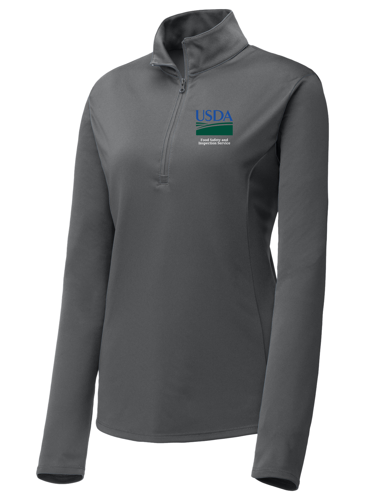 Food Safety and Inspection Service (FSIS) Women's Lightweight Dri Fit 1/4 Zip  Slate Gray government employee uniform shirt