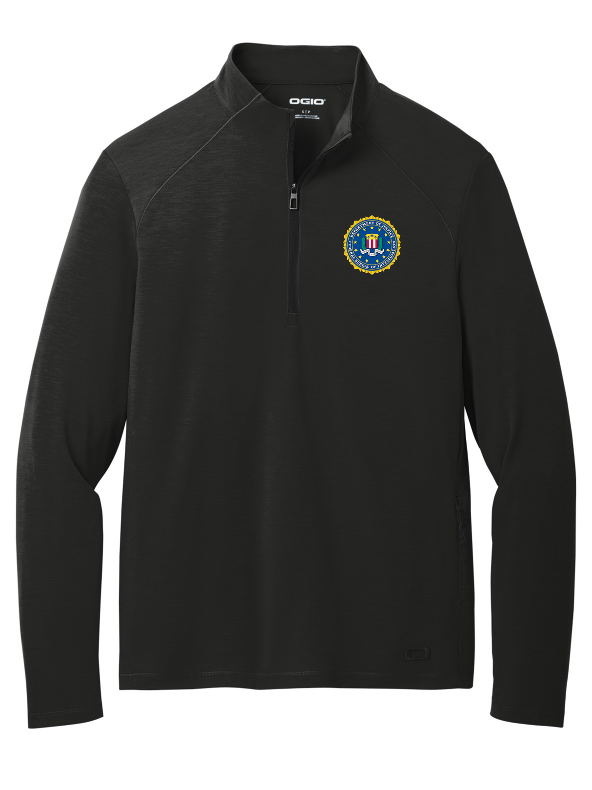 Federal Bureau of Investigation (FBI) Motion 1/4-Zip Long Sleeve Mens Blk