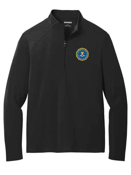 Federal Bureau of Investigation (FBI) Motion 1/4-Zip Long Sleeve Mens Blk