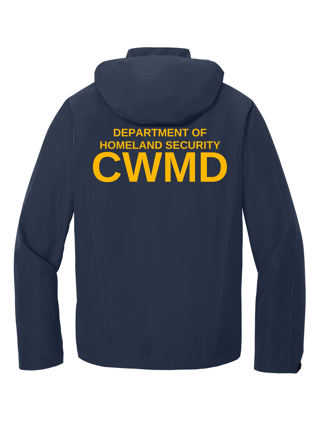 DHS Countering Weapons of Mass Destruction Office (CWMD) Men's Port Authority Torrent Waterproof Jacket back Navy Blue government employee uniform shirt