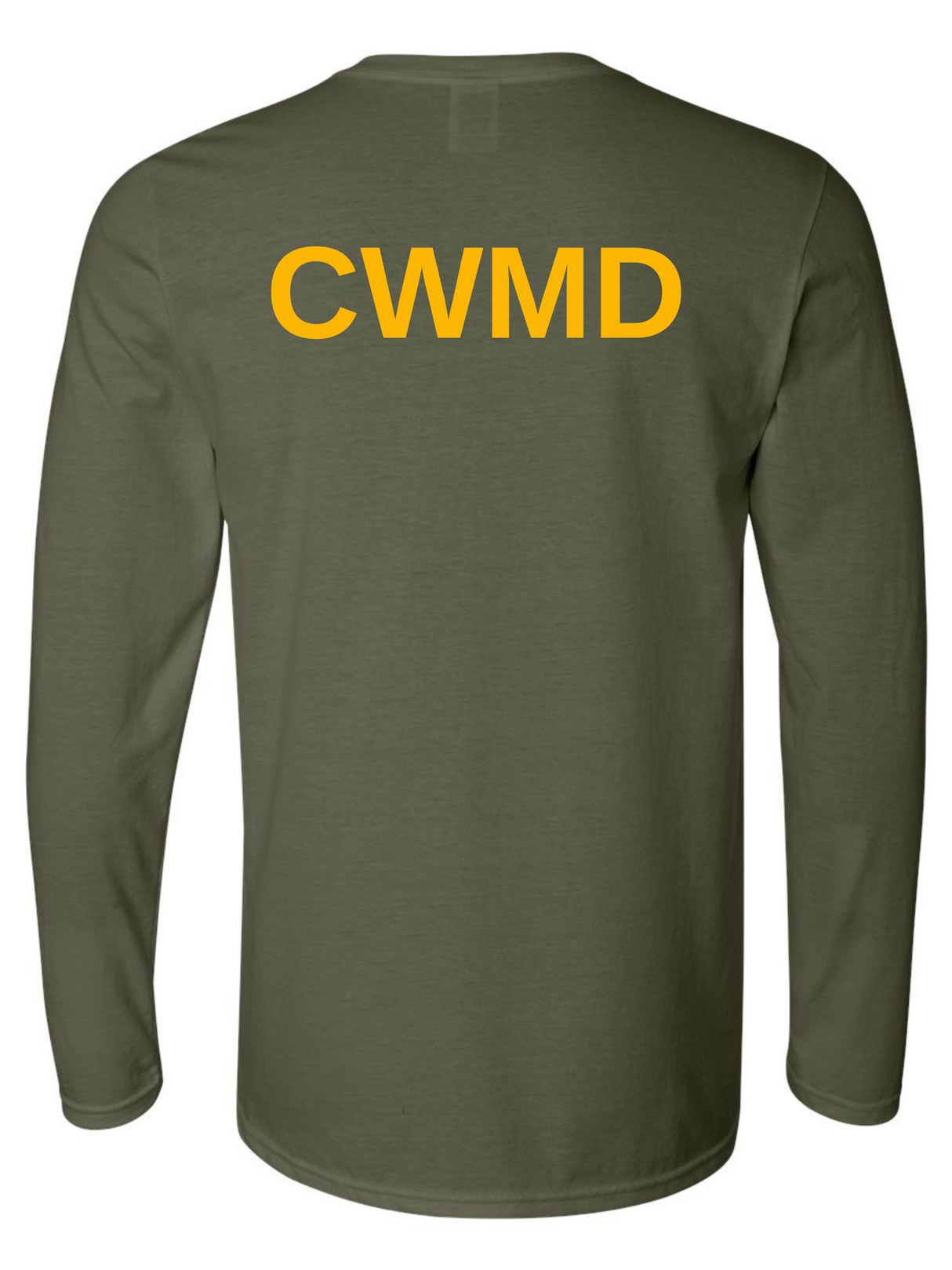 CWMD Agency Identifier Long Sleeve T-Shirt Drab Green - Back government employee uniform shirt