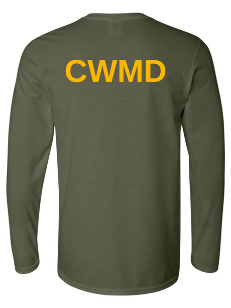CWMD Agency Identifier Long Sleeve T-Shirt Drab Green - Back government employee uniform shirt