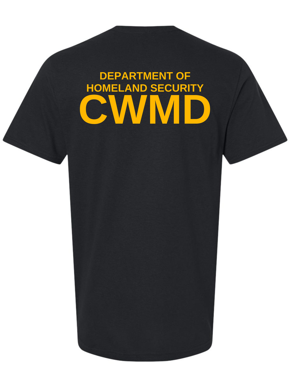 DHS Countering Weapons of Mass Destruction Office (CWMD) Unisex Softstyle T-Shirt Black back government employee uniform shirt
