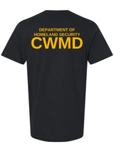 DHS Countering Weapons of Mass Destruction Office (CWMD) Unisex Softstyle T-Shirt Black back government employee uniform shirt