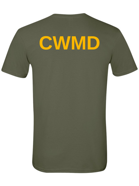 CWMD Agency Identifier T-Shirt Drab Green - Back government employee uniform shirt