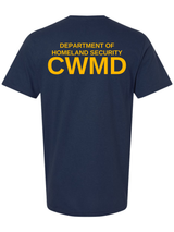 DHS Countering Weapons of Mass Destruction Office (CWMD) Unisex Softstyle T-Shirt Navy Blue back government employee uniform shirt