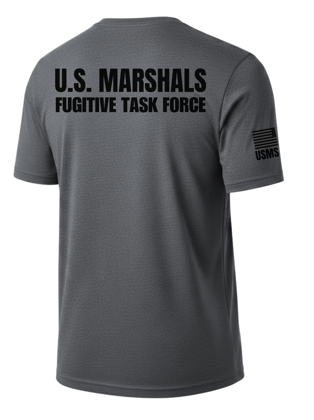 Gray US Marshals Service USMS Fugitive Task Force Men's Shirt - Short Sleeve (Black)
