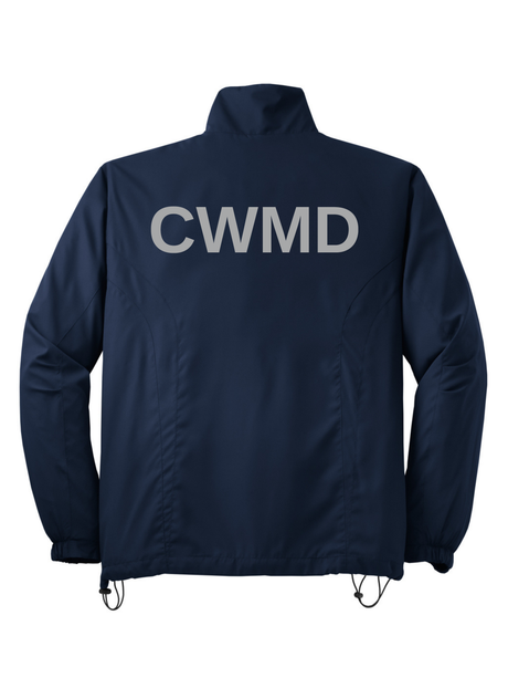 Countering Weapons of Mass Destruction Office (CWMD) Men's Sport Tek Full-Zip Wind Jacket Navy Blue back government employee uniform shirt