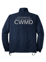Countering Weapons of Mass Destruction Office (CWMD) Men's Sport Tek Full-Zip Wind Jacket Navy Blue back government employee uniform shirt