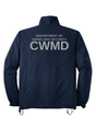 Countering Weapons of Mass Destruction Office (CWMD) Men's Sport Tek Full-Zip Wind Jacket Navy Blue back government employee uniform shirt