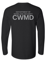 DHS Countering Weapons of Mass Destruction Office (CWMD) Unisex Softstyle Long Sleeve T-Shirt Black back government employee uniform shirt