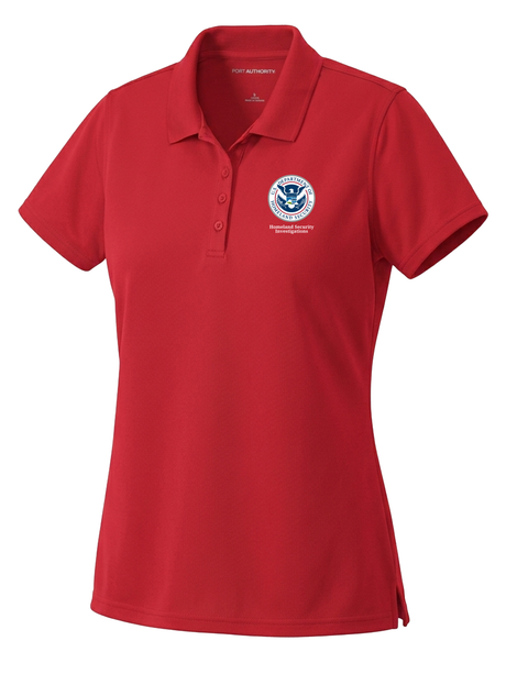 Homeland Security Investigations (HSI) Women's Dri Fit Polo  Red government employee uniform shirt