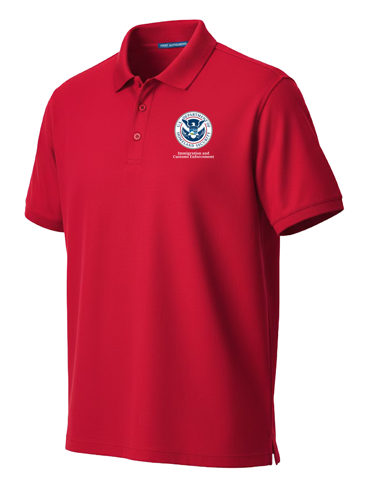 Immigration and Customs Enforcement (ICE) Men's Polo  Red government employee uniform shirt