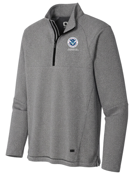 Immigration and Customs Enforcement (ICE) Men's Transition Quarter Zip  Light Gray government employee uniform shirt