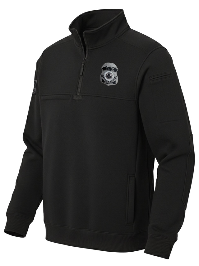 ICE Agency Ghost Tough Fleece Job Shirt  Black government employee uniform shirt