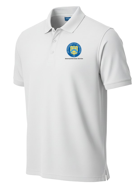 Internal Revenue Service (IRS) Men's Polo  White government employee uniform shirt