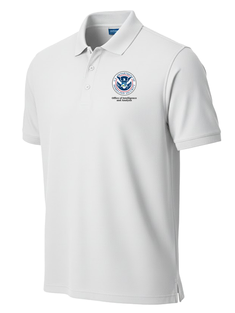 Office of Intelligence and Analysis (I&A) Men's Polo  White government employee uniform shirt