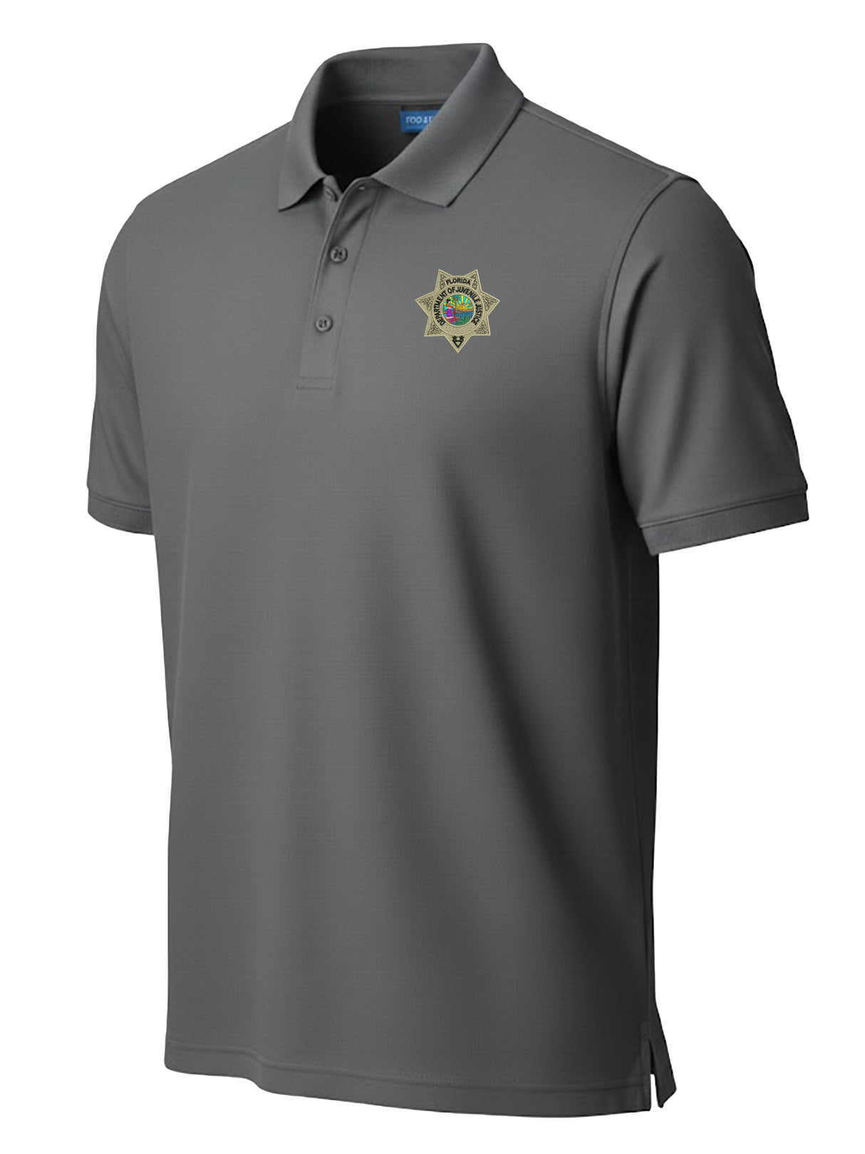 Florida Department of Juvenile Justice (DJJ) Men's Polo Slate Gray  government employee uniform shirt