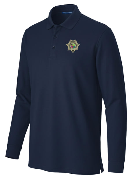 Florida Department of Juvenile Justice (DJJ) Men's Long Sleeve Polo Navy Blue government employee uniform shirt
