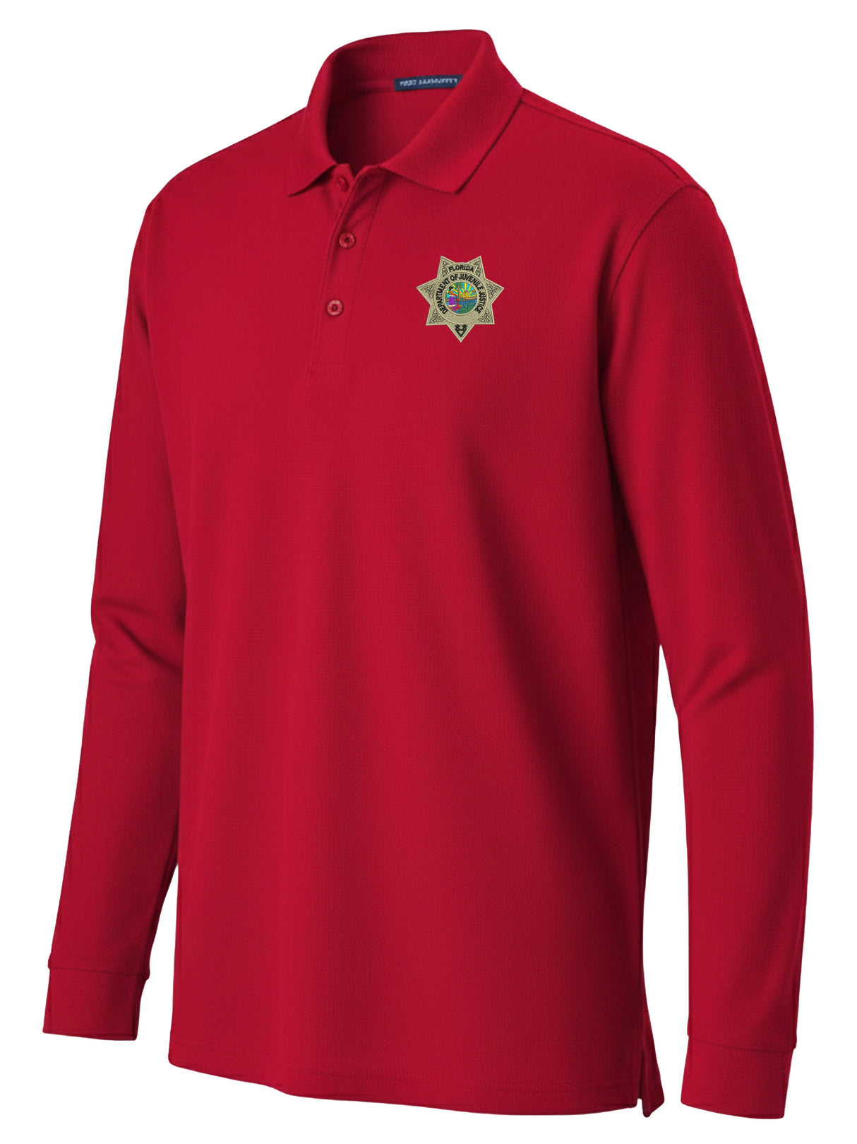 Florida Department of Juvenile Justice (DJJ) Men's Long Sleeve Polo Red government employee uniform shirt