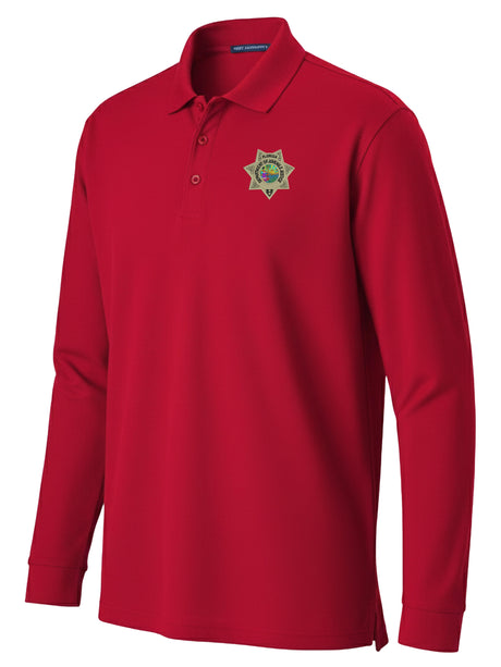 Florida Department of Juvenile Justice (DJJ) Men's Long Sleeve Polo Red government employee uniform shirt