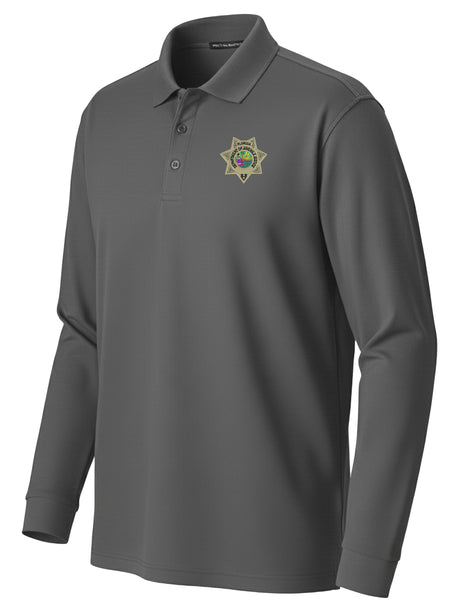 Florida Department of Juvenile Justice (DJJ) Men's Long Sleeve Polo Slate Gray government employee uniform shirt