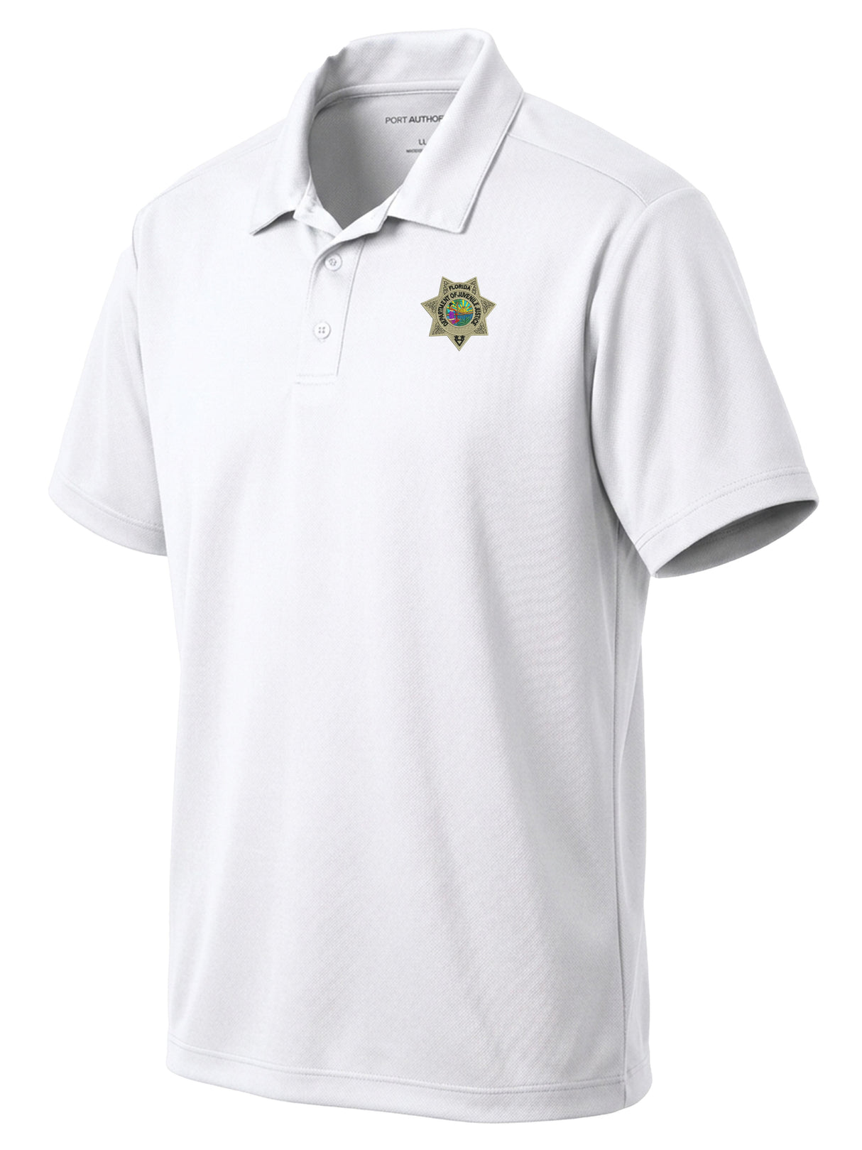 Florida Department of Juvenile Justice (DJJ) Men's Dri Fit Polo White government employee uniform shirt