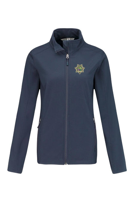 Florida Department of Juvenile Justice (DJJ) Women's Soft Shell Full-Zip Jacket Navy Blue government employee uniform shirt