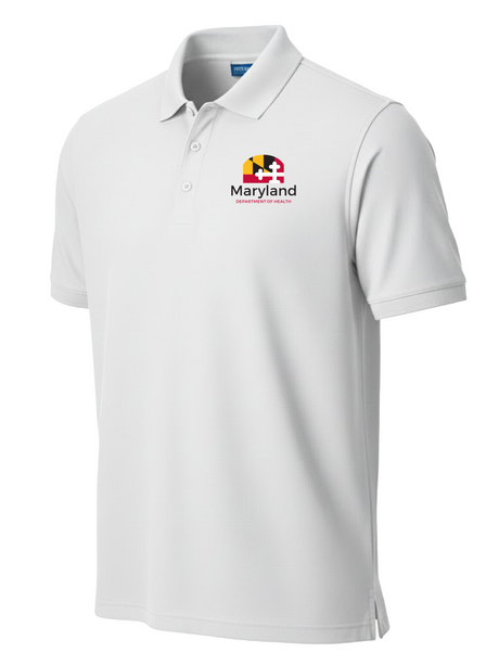 Maryland Department of Health (MDH) Men's Polo White government employee uniform