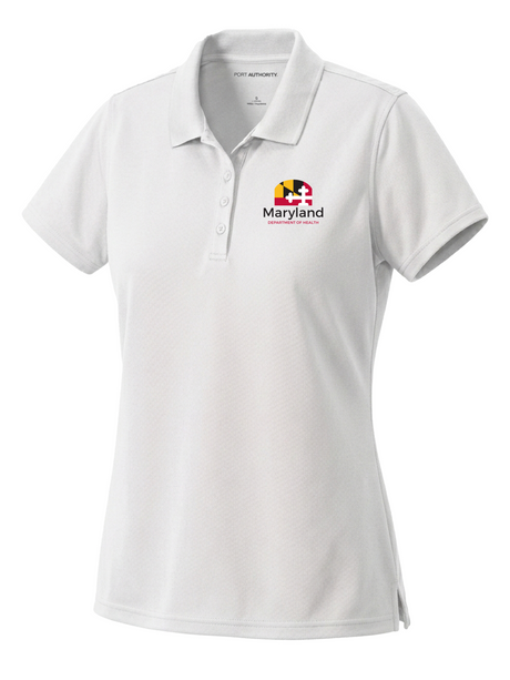 Maryland Department of Health (MDH) Women's Dri Fit Polo White government employee uniform