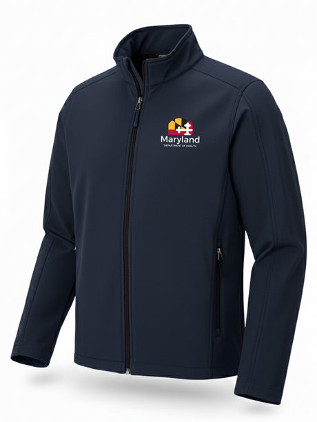 Maryland Department of Health (MDH) Men's Soft Shell Navy Blue government employee uniform