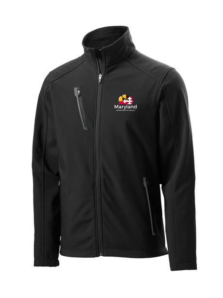 Maryland Department of Health (MDH) Men's Tactical Soft Shell Full-Zip Jacket Black government employee uniform