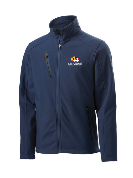 Maryland Department of Health (MDH) Men's Tactical Soft Shell Full-Zip Jacket Navy Blue government employee uniform