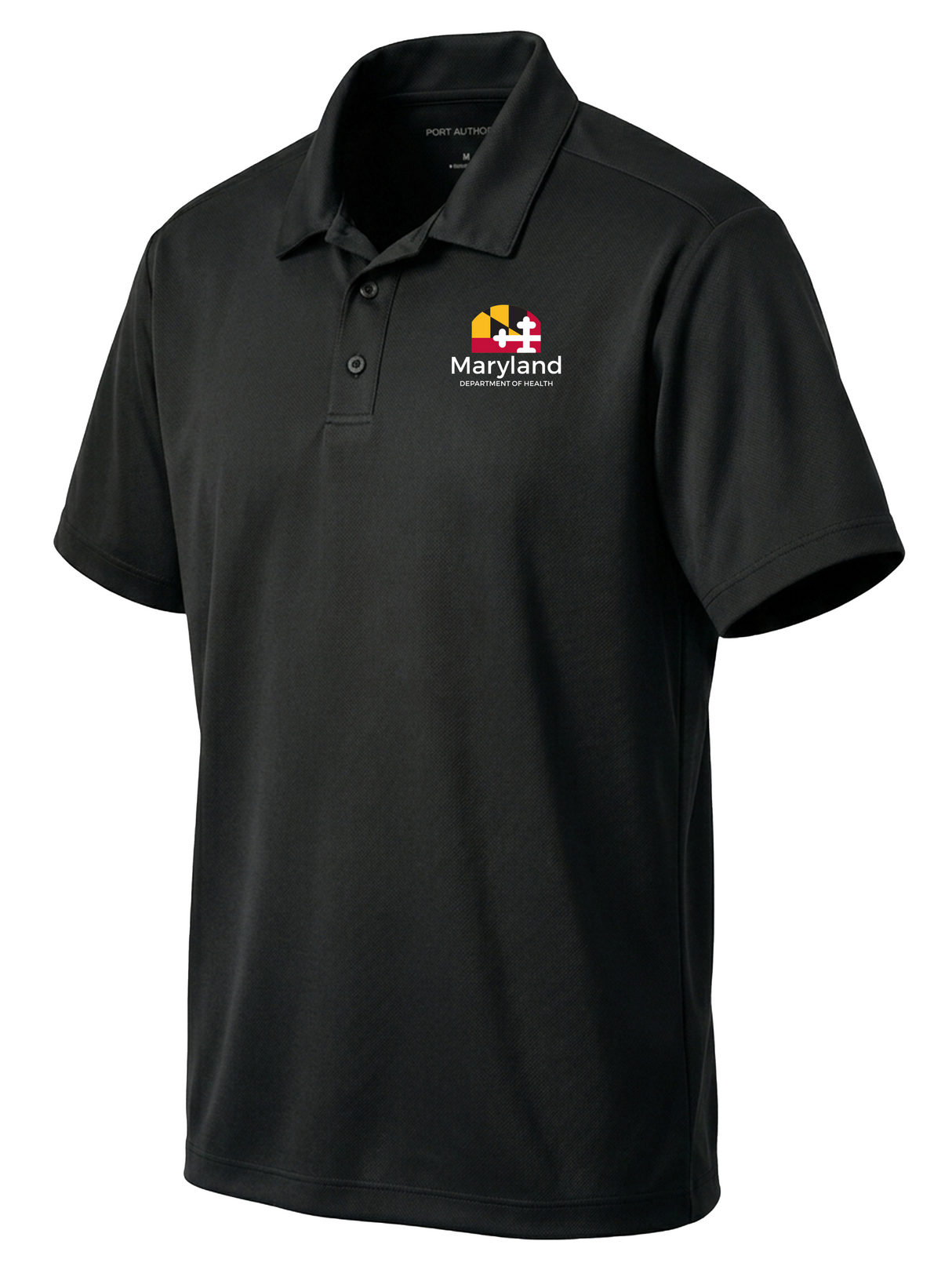 Maryland Department of Health (MDH) Men's Dri Fit Polo Black government employee uniform