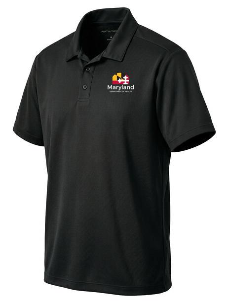 Maryland Department of Health (MDH) Men's Dri Fit Polo Black government employee uniform