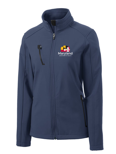 Maryland Department of Health (MDH) Women's Tactical Soft Shell Full-Zip Jacket Navy Blue government employee uniform