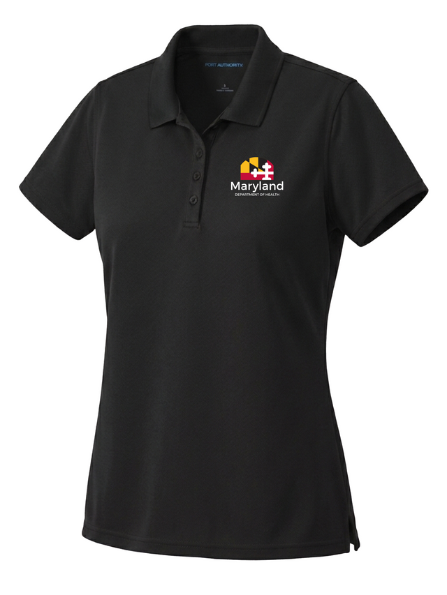 Maryland Department of Health (MDH) Women's Dri Fit Polo Black government employee uniform