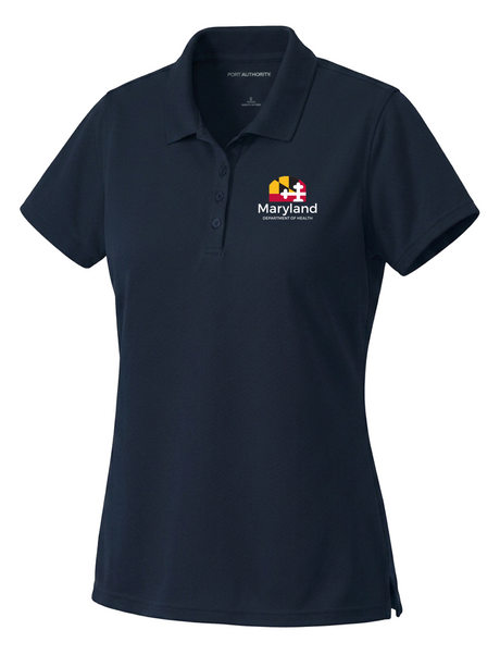 Maryland Department of Health (MDH) Women's Dri Fit Polo Navy Blue government employee uniform
