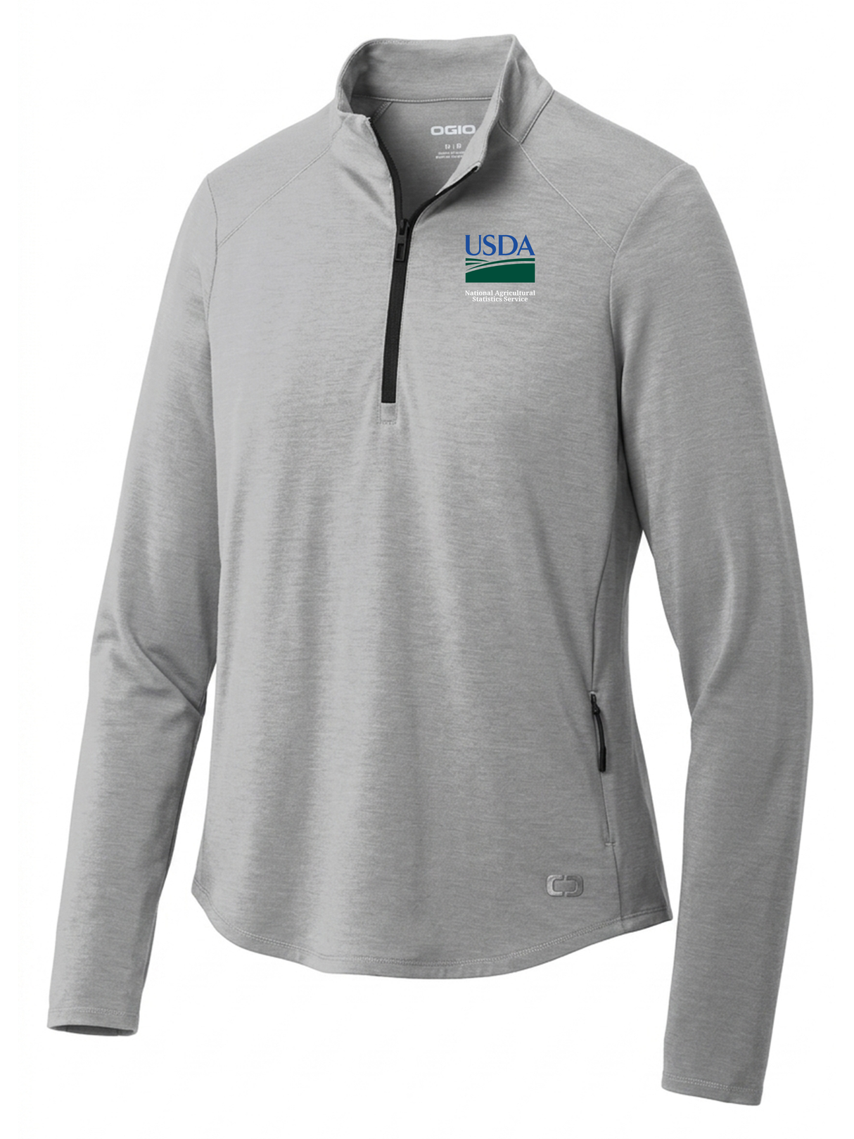 National Agriculture Statistics Service (NASS) Women's Motion 1/4 Zip  Light Gray government employee uniform shirt